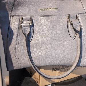 Steve Madden Gray Satchel with Gold Details
